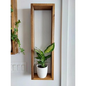 Mango Wood Vertical Wall <b>Planter</b> Box for Living Room | Minimalist Handcrafted Home Decor Storage - Product Image 3