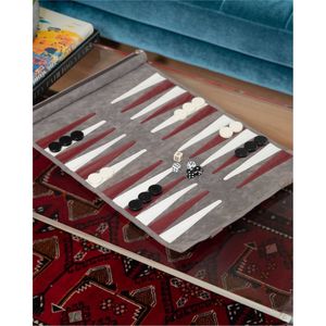 Jeu de backgammon de qualité supérieure, pliable, pour voyager, pour adultes et enfants, cadeau, jeu de backgammon portable en microfibre suédée - Product Image 4