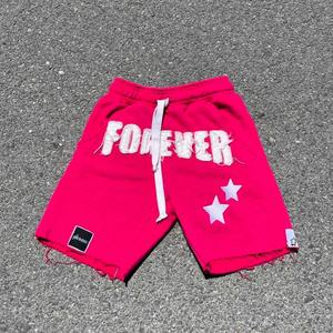 Custom <b>Men's</b> Casual Cotton <b>Shorts</b> with Acid Wash Distress Embroidery <b>Patch</b> Raw Hem Ripped Cut Sun Faded Style - Product Image 3