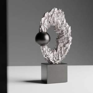 Escultura Abstracta Artesanal de Latón y Aluminio, Arte Decorativo en Metal, Estatua Decorativa, Figura Metálica para Hotel, Decoración de Mesa para el Hogar - Product Image 1