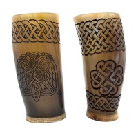 Vente en gros de mugs en corne de buffle de haute qualité, écologiques, sculptés à la main, imitation antique, avec logo personnalisé