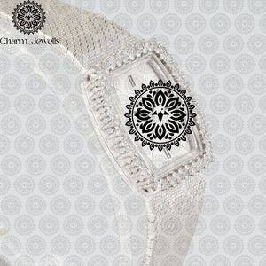Charm_Jewells Luxury Vintage <b>Men's</b> Stainless Steel <b>Watch</b> 40mm Case Analog Mechanical Movement Chronograph Diamond Accents Glass - Product Image 3