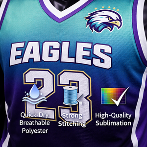 Maillot de basket-ball unisexe sans manches à col en V, personnalisé avec logo imprimé par transfert thermique, respirant, 100% polyester - Product Image 3