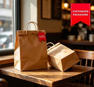 Sacs d'emballage alimentaire en papier kraft personnalisés avec soufflet latéral - Impression entièrement personnalisable OEM/ODM pour l'emballage de vente en gros et au détail - Product Image 1