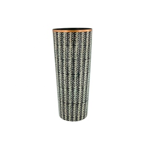 Handmade Thorns Strip Vase 100% Enamelled Iron Hand-Gilded Border Finish Customized Eco-Friendly 26cm Home Decor Modern - Product Image 2