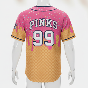 Custom Ice Design Full Buttons <b>Down</b> Baseball Jersey Adult Tops 100% Polyester Quick Dry Breathable High Quality - Product Image 5