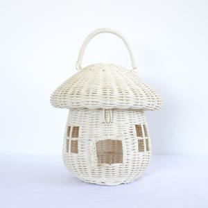 Children handbags rattan mushroom shaped basket <b>bags</b> adorable <b>wicker</b> kids handbag baskets wholesale - Product Image 2