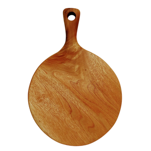 Tabla de Pizza Redonda de Madera con Asa, Bandeja de Servir y Tabla de Cortar de Madera Sólida, Accesorio de Cocina Ecológico para Restaurante - Product Image 6
