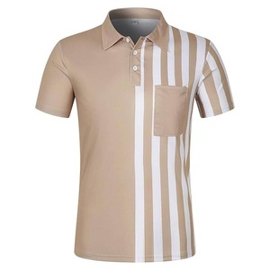 Polo pour hommes en coton 100% doux, grande taille, col montant, vente directe usine, personnalisable - Product Image 1