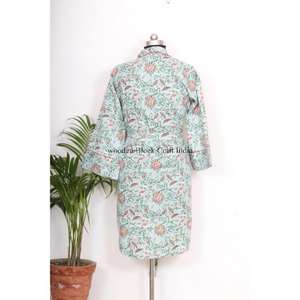 ชุดเดรสผ้าฝ้ายอินเดีย เสื้อเชิ้ตผู้หญิง เสื้อผ้าฝ้ายพิมพ์ลายทำมือ เสื้อเชิ้ตผ้าฝ้ายโบฮีเมียน พิมพ์ลาย  เสื้อผ้าผู้หญิงไซส์ใหญ่ - Product Image 6