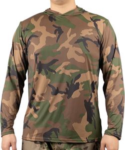 Chemise de pêche à manches longues pour homme, à capuche, camouflage, UPF 50, anti-UV, séchage rapide, haut de sport d'extérieur - Product Image 1