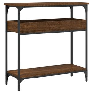 Table console en bois d'ingénierie chêne brun avec pieds métalliques réglables – Nouvelle catégorie de produits - Product Image 2