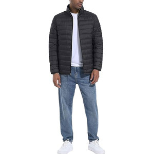Customizable Mens Insulated Puffer <b>Jacket</b> Lightweight Windbreaker Water Repellent Fabric Stand <b>Up</b> Collar Full <b>Zip</b> Elasticized - Product Image 2