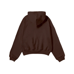 เสื้อฮู้ดดี้สีน้ำตาลเข้มสำหรับผู้หญิง แขนยาว ทรงหลวม มีกระเป๋าจิงโจ้  แบบสวมหัว สไตล์ลำลอง - Product Image 2