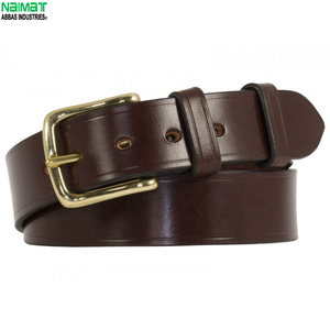 Cinturón de Cuero Genuino para Hombre, Estilo Casual, de Piel de Vaca, Color Marrón Sólido, Hebilla Plateada Rectangular, Resistente, para las Dos Estaciones, NAIMAT ABBAS - Product Image 3