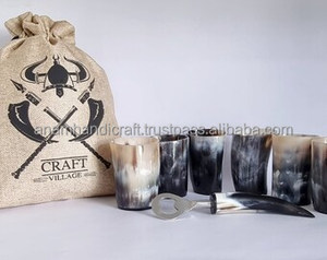 Personnalisé exquis Vintage ours boire Koi tasse fabriqués à la main en corne naturelle courte Antique sculpté Animal Style parfait affaires - Product Image 2