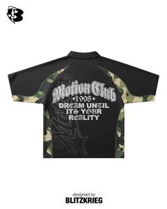 ชุดเข้าชุดสีขาวน้ำเงิน White Blue Motion Club |   เสื้อโปโลโอเวอร์ไซส์และกางเกงขาสั้น |   ชุดสตรีทแวร์ Dream Until Reality รับผลิตแบบ OEM และรับผลิตภายใต้แบรนด์ของคุณ - Product Image 2