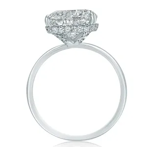 Anillo de Compromiso Vintage con Diamante Cultivado en Laboratorio Tishya de 3.10 Ct, Corte Radiante, G/VS1, Oro Blanco de 14K - Product Image 2
