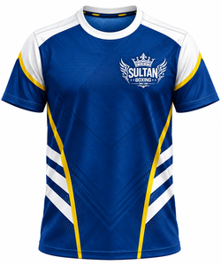 เสื้อเจอร์ซีย์คอกลมแขนสั้นลายทาง โพลีเอสเตอร์ 100% ระบายอากาศได้ดี ทรงสปอร์ต กระชับพอดีตัว สำหรับผู้ชาย พิมพ์โลโก้ด้านหน้า เหมาะสำหรับทีมกีฬา มวย และยิม - Product Image 1