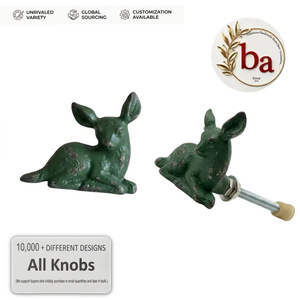 Poignées de meuble fantaisie en fonte verte moderne, motif renne bébé, pour commodes, tiroirs, armoires, maison et bureau, faciles à installer - Product Image 3