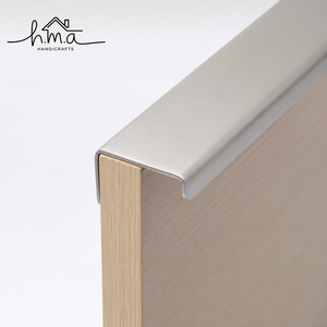 Brushed <b>Silver</b> Edge Pull Cabinet <b>Knob</b> Modern Minimalist <b>Drawer</b> Handle Finger Pull Cupboard Hardware Sleek Profile Furniture Home - Product Image 1