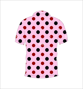 เสื้อโปโลผู้ชายแบบสั่งทำพิเศษ สีชมพูแดงลายจุด สำหรับกอล์ฟ ระบายเหงื่อได้ดี แขนสั้น ประสิทธิภาพสูง ผู้ผลิต OEM - Product Image 6