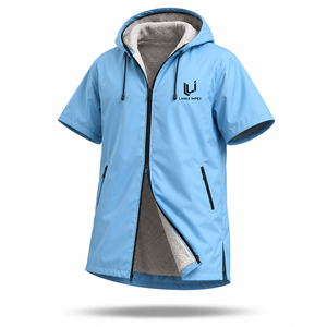 Parka de Natación con Capucha Larga, Unisex, Impermeable, Forrada de Felpa, de Secado Rápido, con Cremallera Completa y Mangas Regulares, para Natación y Surf - Product Image 1