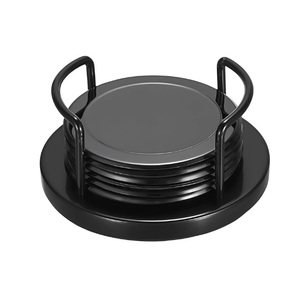 Whole Selling Metal Round Serving Coaster With Gold Plated Top High Quality Metal Coaster With Metal Stand Perfect For Home - Product Image 2