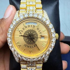 Splendid Gift Jewelry Luxury Diamond <b>Watch</b> Silver Moissanite <b>Case</b> Sapphire Crystal Dial Analog ETA Movement 10m Water Resistant - Product Image 1