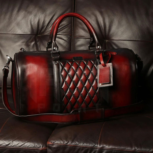 Sac de voyage en cuir véritable tendance, imperméable, avec bandoulière réglable, sac de transport multifonctionnel pour l'extérieur - Product Image 5