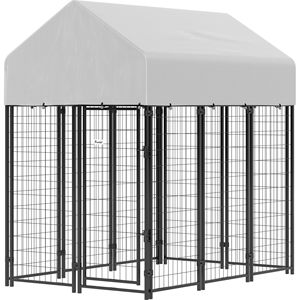 Recinto per Cani da Esterno Resistente 6 X 4 X 6 con Tetto, Gabbia in Rete Saldata a Prova di Fuga con Chiusura di Sicurezza - Product Image 1