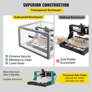 เครื่องแกะสลัก CNC สำหรับ3018 Pro, เครื่องแกะสลักแบบ3แกนควบคุมด้วย Grbl ชุดเครื่องมือแกะสลัก CNC สำหรับตัวควบคุมแบบออฟไลน์ - Product Image 3