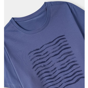 Camiseta de Hombre de Color Sólido con Diseño Gráfico, Estilo Minimalista, Ropa Casual Urbana, Felpa de Algodón de 250g, Manga Corta, Suministro OEM - Product Image 2