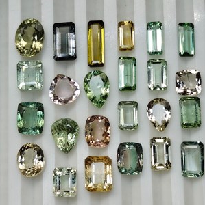 Gemas de Turmalina Natural Hasnain Gems, Piedras Preciosas Sueltas con Corte <span class=keywords><strong>Esmeralda</strong></span>, Formas Mixtas, Multicolor, Servicio de Muestras para Fabricación de Joyería, Venta al Por Mayor - Product Image 1