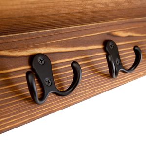 Rustic Key Holder Mail <b>Shelf</b> Wall Organizer Decorative Entryway Storage <b>Rack</b> with Hooks for Keys Letters Accessories - Product Image 6