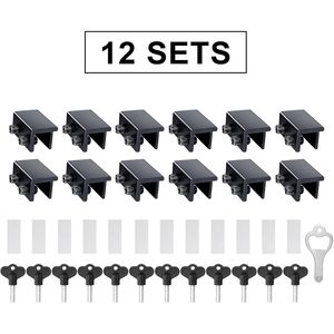 Set di 12 Serrature per Finestre Scorrevoli con Chiave, Facile Installazione, Regolabili per Finestre e Porte Scorrevoli Verticali e Orizzontali - Product Image 3