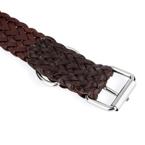 Genuine leather dog collar designed with <b>braided</b> pattern for strength comfort and long term use in very wholesale price - Product Image 3