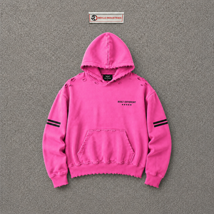 Sudadera con Capucha Extra Grande Rosa Personalizada para Hombre, Algodón French Terry Lavado, Estilo Otoñal, Favorita para el Día a Día, Esencial para el Invierno, Funcional - Product Image 5