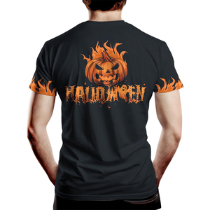 Factory Made Gothic <b>Halloween</b> Skulls Flame Print Short Sleeve T-<b>Shirt</b> Custom Logo And Color Comfortable Fit <b>Halloween</b> T-<b>Shirts</b> - Product Image 2