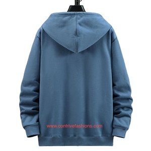 High Quality Unisex Heavyweight Cotton Hoodies Men's Oversized Essential <b>Sweatshirts</b> with Custom Logo Thick Fleece <b>Full</b> <b>Zip</b> Hood - Product Image 5