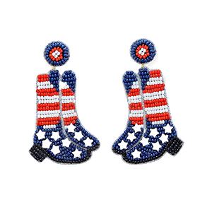 Pendientes Colgantes Hechos a Mano con Cuentas de Vidrio Plateadas en Forma de Flor, Joyería de Inspiración Occidental con Detallado Trabajo de Cuentas - Product Image 5