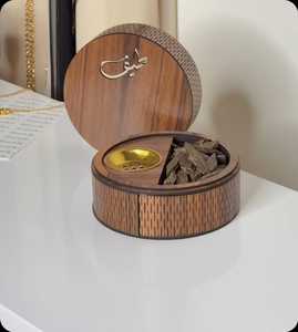 Handcrafted Mini Religious Eco-Friendly Durable Wood Bakhoor <b>Burner</b> Traveling Wedding Aroma Fragrance Diffuser Incense Holder - Product Image 4