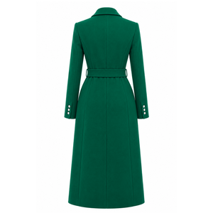 Iota Phi Lambda Sorority <b>Women's</b> <b>Double</b>-<b>Breasted</b> Belted Longline Trench <b>Coat</b> Notched Lapel Long Sleeve Tailored Formal Outerwear - Product Image 4