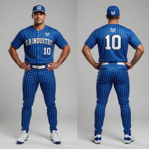 Signature Teal & Black Pinstripe Baseball Uniform - Product Image 6