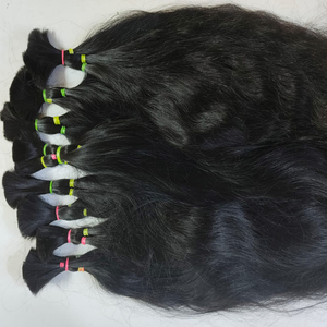 Extensiones de Cabello Humano Indio Remy Virgen, Lisas, de Alta Densidad, Doble Trama, Tejido a Máquina, Acabado Negro Natural - Product Image 3