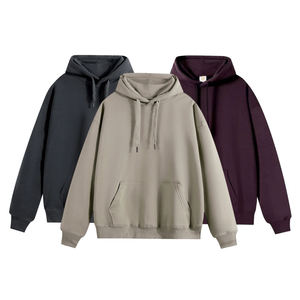 Sudadera con Capucha Extra Grande para Hombre, Color Sólido, Informal, de Punto, de Algodón, Corte Regular, para Otoño - Product Image 1