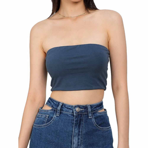 เสื้อครอปทูบท็อปคุณภาพสูง สวยงาม ไร้สายรัดไหล่ เหมาะสำหรับการแต่งตัวแบบเลเยอร์สำหรับผู้หญิง เสื้อสายเดี่ยวแบบพื้นฐาน สวมใส่สบาย จำเป็นต้องมี - Product Image 1