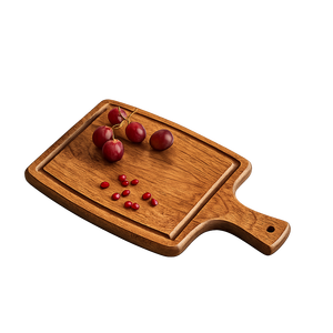 Tabla de cortar cuadrada de madera de acacia con mango |   Tabla para Cortar y Servir de 1.5 cm de Grosor |   Tabla de Quesos Natural para Charcutería - Ecológica - Product Image 1