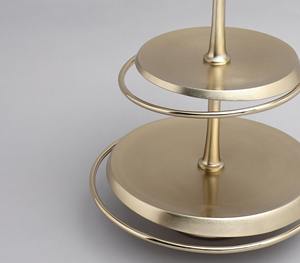 Support à cupcakes moderne à 2 niveaux en métal doré, plateau de service élégant à étages, présentoir décoratif pour desserts, pour mariage, fête, décoration de la maison - Product Image 2