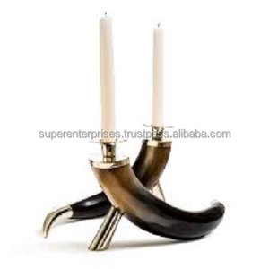 High Demand Horn With Metal Candle Lanterns Home Decor Luxury Scented Candles <b>Holders</b> Tea Light Candle Stands With High Finished - Product Image 1